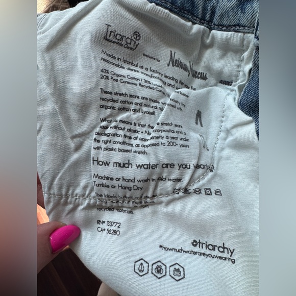 TRIARCHY Stirrup High Waisted Seamed Straight Denim Jeans Size 27 Neiman Marcus - Picture 9 of 9